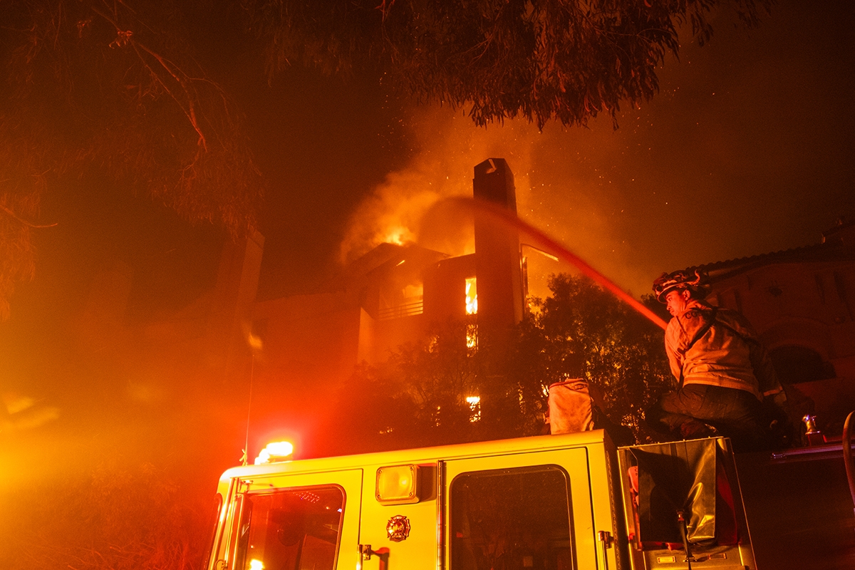 Powerful Winds Fuel Multiple Fires Across Los Angeles Area