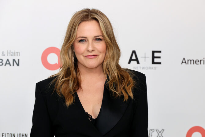 WEST HOLLYWOOD, CALIFORNIA - MARCH 10: Alicia Silverstone attends the Elton John AIDS Foundation's 32nd Annual Academy Awards Viewing Party on March 10, 2024 in West Hollywood, California.